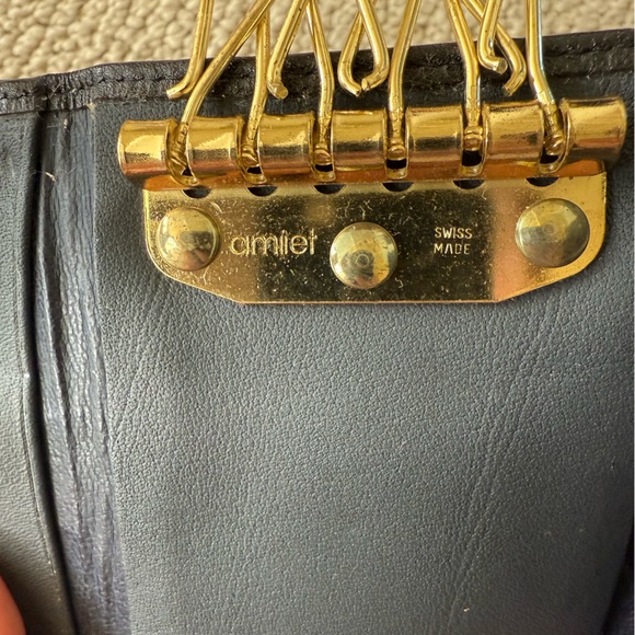 HCL Vintage Leather Trifold Monogram Kisslock Wallet Made In Germany - Picture 4 of 5